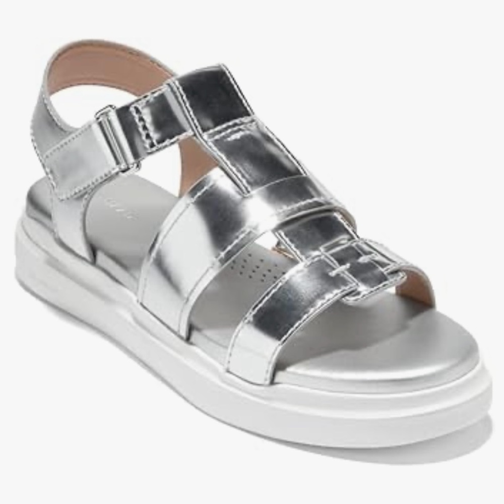NIB Cole Haan Silver Grandpa Fisherman Sandals SZ 7 - Picture 3 of 4
